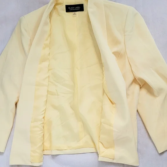 NWOT! Posh Butter Yellow Black Label Formal Women's Lined Open Spring Blazer 10 - Picture 16 of 17